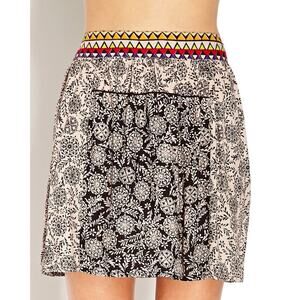 Vintage Y2K Mini Skirt M Mixed Print Skater Festival Grunge EUC